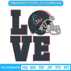 Love Helmet Houston Texans Embroidery Design Download File