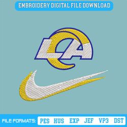 Los Angeles Rams Nike Swoosh Embroidery Design Download