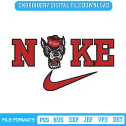NC State Wolfpack Nike Logo Embroidery Design Download