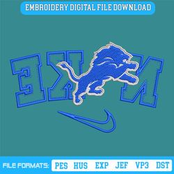 Detroit Lions Reverse Nike Embroidery Design Download File