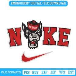 NC State Wolfpack Nike Logo Embroidery Design Download File