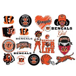 Cincinnati Bengals Bundle Svg, Sport Svg, Cincinnati Bengals Svg, Bengals Logo Svg, Football Logo Svg, Bengals Girl Svg,