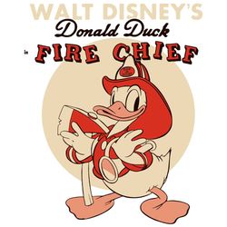 Walt Disneys Donald Duck In Fire Chief Svg, Sport Svg, Walt Disneys Svg, Donald Duck Svg, Kansas City Chiefs Svg, Kansas