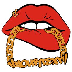 Dripping Lips Your Text Gold Chain Svg, Trending Svg, Biting Lips Svg, Dripping Lips, Sexy Lips Svg, Sexy Svg, Your Text