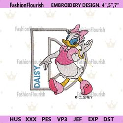 Daisy Duck And D Letter Embroidery Design Download