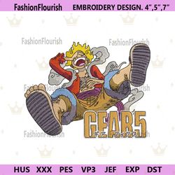 Luffy Gear 5 Embroidery Design Anime One Piece File