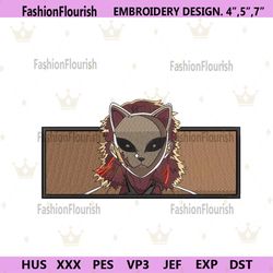 Sabito Fox Mask Box Embroidery Design Download