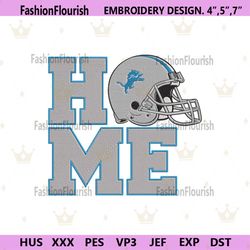 Detroit Lions Home Helmet Embroidery Design Download File