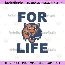 Auburn Tigers For Life Embroidery Download File, Auburn Tigers Logo NCAA Embroidery