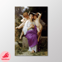 The Awakening of the Heart by William Bouguereau Canvas Wall Art, Lveil Du Coeur Painting