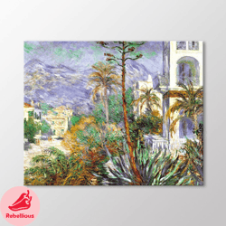 Villas in Bordighera by Claude Monet Canvas Wall Art