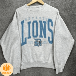Vintage Detroit Lions SweatShirt  Vintage NFL Detroit Lions Football Unisex Shirt , American Football Bootleg Gift
