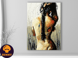 embrace of solitude,abstract art, modern canvas, figurative painting, contemporary art, expressionism,female form,home d
