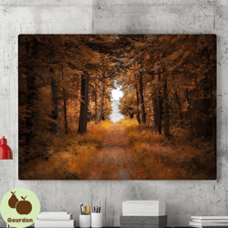 autumn forest and mountain canvas wall art painting, canvas wall decoration, forest poster, living room wall art, home d