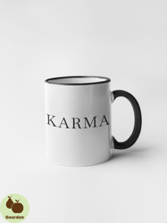 Karma Mug with Color Inside, Black And White Coffee Mug, Karma Coffee Mug,Meditation Mug,Coffee lover,Inspirational Mug,