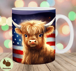 highland cow mug wrap, 11oz  15oz mug template, mug sublimation design, american flag mug wrap template, instant digital