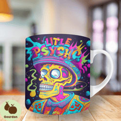 3d colorful skull design Mug Wrap, 11oz And 15oz Mug Template, Mug Sublimation Design, Mug Wrap Template, Instant Digita