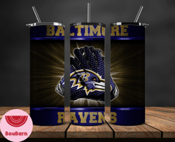 Baltimore Ravens Tumbler, Ravens Logo, American Football Team 20oz Skinny Tumbler 36