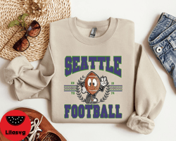 Seattle Football Sweatshirt Crewneck, Pullover Hoodie For Seattle Football Fan, Seattle Football Game Day TShirt, Seattl
