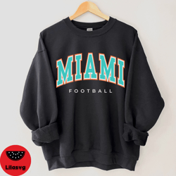 Miami Football SweatShirt , Vintage Miami Football Crewneck, Retro Miami Football Women Shirt , Miami Florida Football G