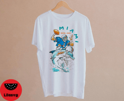 Miami Football Vintage 90s Mascot EST 1965 White Shirt , Miami Football Team Unisex Shirt , American Football Sports TSh