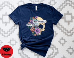 Kinda Emotionless Kinda Emotional Shirt, Floral Skull Shirt, Halloween Party Shirt, Best Gift Idea