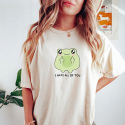 Comfort Colors Kawaii Frog Shirt, Retro Frog Tshirt, Funny Froggy, Cottagecore Tee, Oversized UNISEX Tshirt, Toad Shirt,