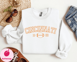 Cincinnati Football Sweatshirt, Gift For Cincinnati Football Fan, Trendy Vintage Cincinnati Crewneck Pullover, Cincinnat