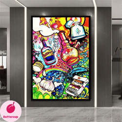 graffiti cigarette lighter canvas wall art , marijuana canvas painting , alcohol canvas, christmas gift pictures ,home d