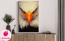 portrait of eagle canvas print art, angry eagle canvas print, yellow-eyed eagle canvas painting, home decor, office deco