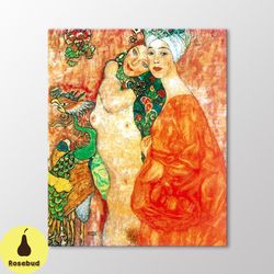 Gustav Klimt Girlfriends Canvas Wall Art