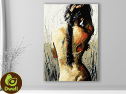 embrace of solitude,abstract art, modern canvas, figurative painting, contemporary art, expressionism,female form,home d