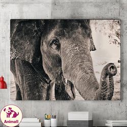 Animal Elephant Canvas Wall Decor, Canvas Wall Art, Wild Animal Painting, Elephant Photo Prints, Elephant Wall Art, Livi