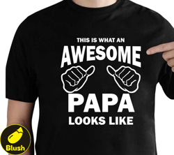 Awesome Papa Looks Like Shirt, Fathers Day Shirt, Papa tshirt,  T shirt Men, Dad Shirt, Gift for Papa, Birthday Gift for