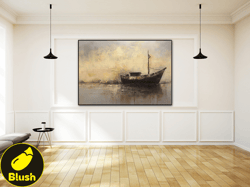 Originals painting Sailing Boat,Seascape Painting Abstract Wall Art,Textured Art, Pop Art Painting, Wall Decor Living Ro
