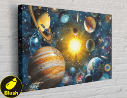 Amazing Solar System Outer Space Canvas, Canvas Wall Art Canvas Design, Home Decor Ready To Hang