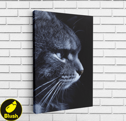 Cat in the Moonlight Canvas, Wall Art Canvas Design, Home Decor Ready To Hang