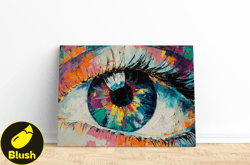 Color Eye with Oil Paint Effect Canvas, Canvas Wall Art Canvas Design, Home Decor Ready To Hang