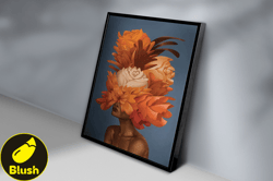Orange Floral Woman Canvas, Wall Art Canvas Design, Home Decor Ready To Hang