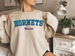 Charlotte Hornets Sweatshirt Women Hornets Crewneck Men NBA Hornets Pullover Ladies Charlotte Hornets Sweaters NBA Horne