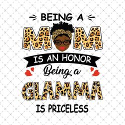 Being A Mom Is An Honor Being A Granny Is Priceless Svg, Mothers Day Svg, Black Mom Svg, Black Granny Svg, Being A Mom S