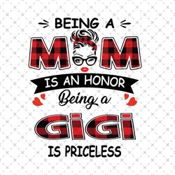 Being A Mom Is An Honor Being A Gigi Is Priceless Svg, Mothers Day Svg, Being A Gigi Svg, Being Gigi Svg, Gigi Svg, Bein