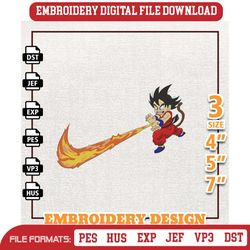 Nike Goku Dragon Ball Embroidery Design