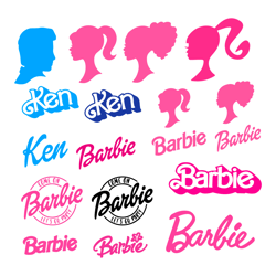 Barbie and Ken PNG, 16 Svg Bundle, Doll Svg Logo, Cricut Digital Download Cut File