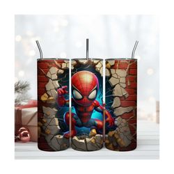 Art 3D Spider Man Tumbler Wrap, 20oz Tumbler Design Sublimation Png