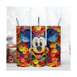 Art Inspired Mickey Mouse 3D Tumbler 20oz Png File Disney Mickey Mouse Wrap 20oz