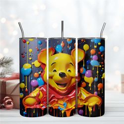 Funny The Pooh Tumbler Design, Honey Pooh Wrap, 20oz Skinny Tumbler Instant Download