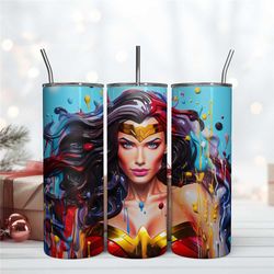 Movie Wonder Woman Tumbler Design, DC Comics 20oz, 20oz Skinny Tumbler Instant Download