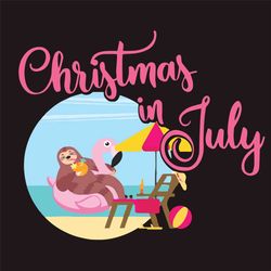 Christmas In July Svg, Trending Svg, Sloth Svg, Flamingo Float Svg, Summer Svg, Ocean Svg, Christmas Summer Svg, July Sv