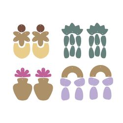 Earrings SVG, Trending Svg, Leaf Flower Earrings SVG, Plant Earring Svg, Leather Earrings Svg, Leather Svg, Plant Svg, L